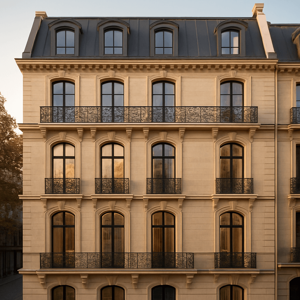 AI-generated architectural facade visualization