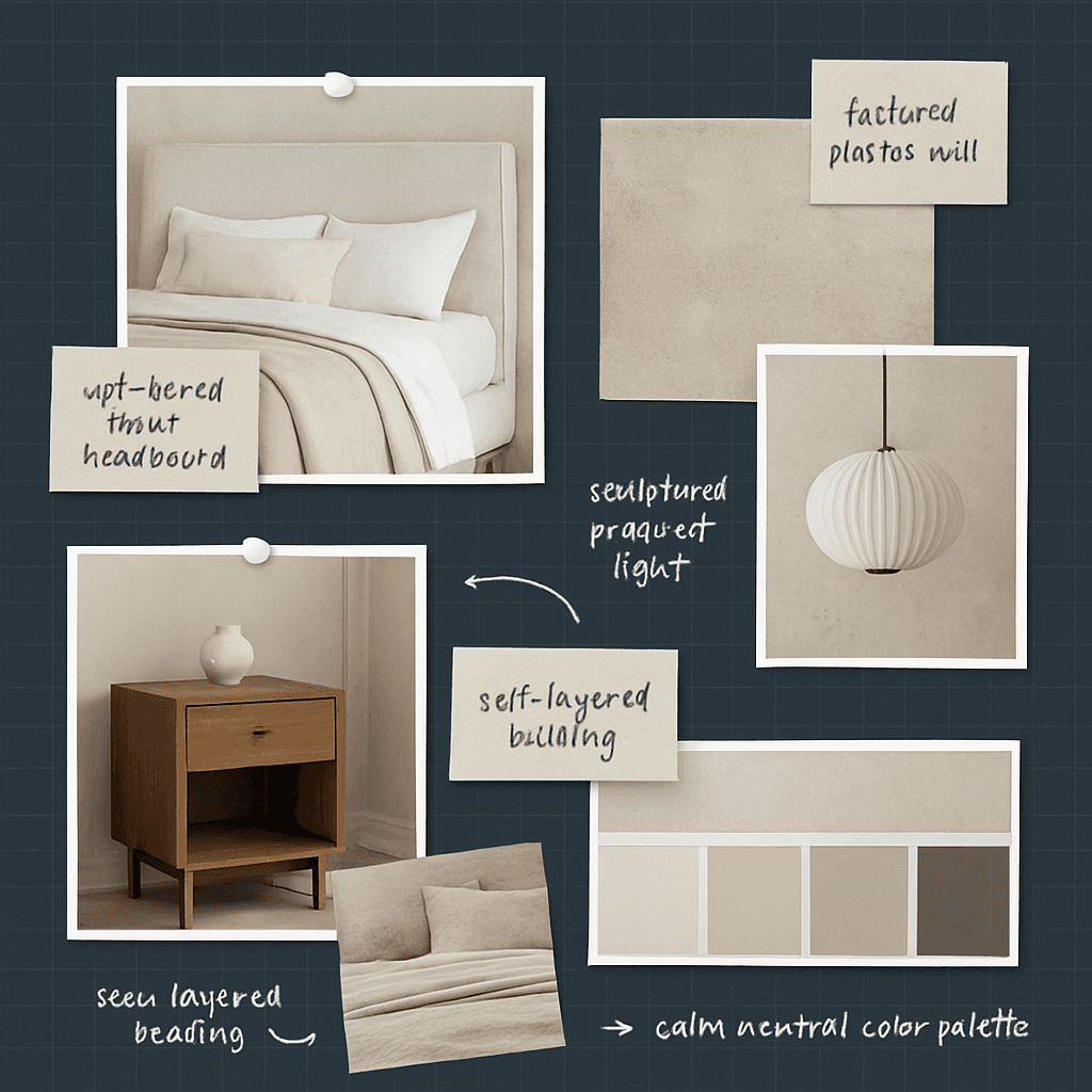 Bedroom moodboard canvas