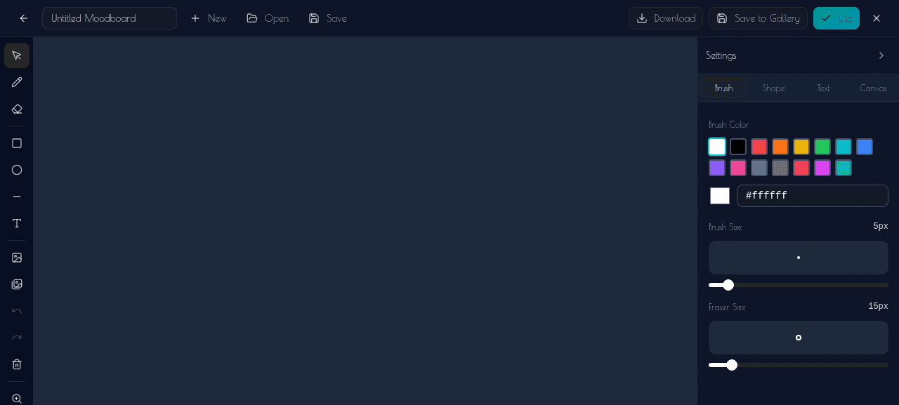 Brush settings tab