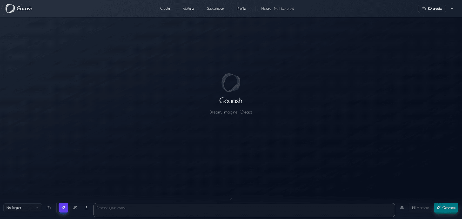 Gouash Create Interface Overview